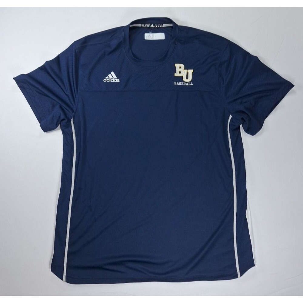 Adidas Climacool Mens XL Shirt Blue BU Baseball Jersey Training Tee Team Issued